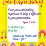 Cursive Writing Classes in Greater Kailash 2