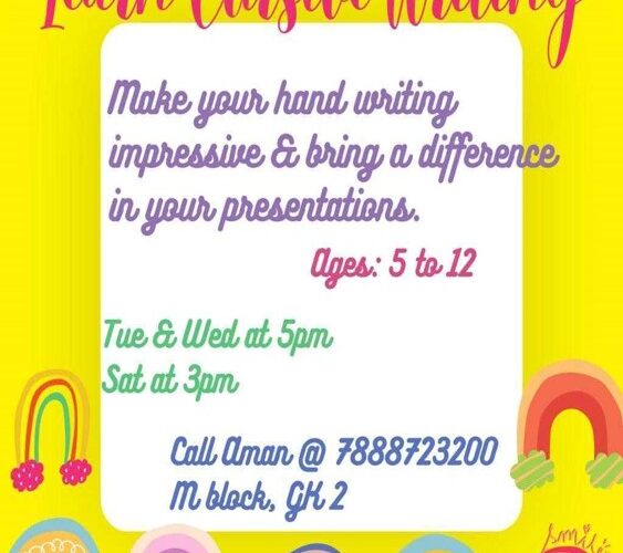 Cursive Writing Classes in Greater Kailash 2