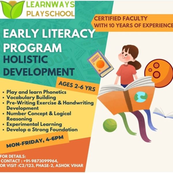 Early Literacy Classes for Kids in Ashok Vihar