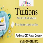 Tuitions Classes for Nursery to 5th all Subjects in Amar Colony Lajpat Nagar