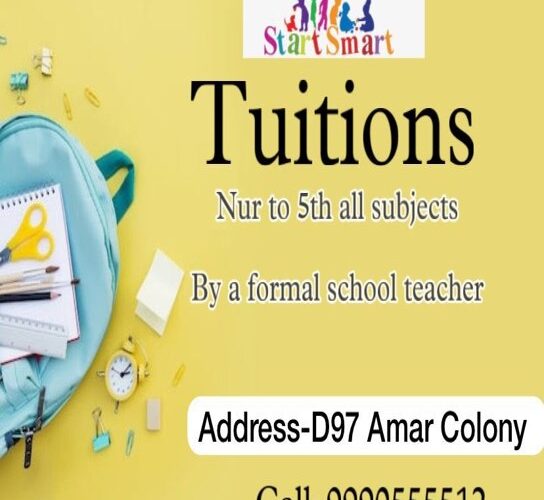 Tuitions Classes for Nursery to 5th all Subjects in Amar Colony Lajpat Nagar