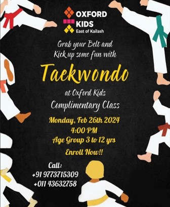 Taekwondo Training Classes for Kids in East of Kailash