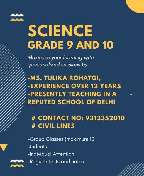 Science Tuition Classes for Class 9 and 10 in Civil Lines