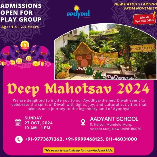 Adyant School - Diwali Workshop & Events for Kids in Vasant Kunj South Delhi