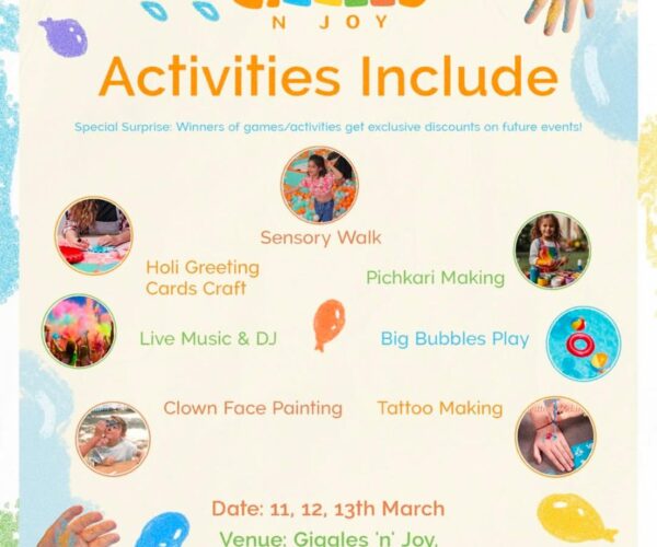 Giggles n joy Holi workshop and Event in M3 m Urbana Sector 67 gurgaon