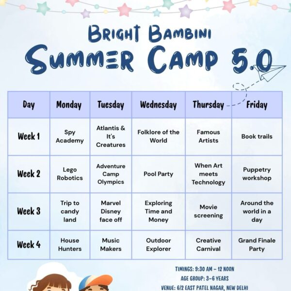 Bright Bambini Pre School - Summer Camp for Kids in East Patel Nagar