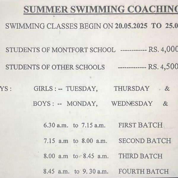 Montfort school swimming camp - Swimming Academy for Kids in Ashok Vihar North Delhi