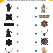 Diwali Shadow Matching Worksheet for Kids