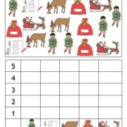 Christmas Count and Graph Worksheet for Kids