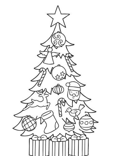 Christmas Tree Worksheet for Kids
