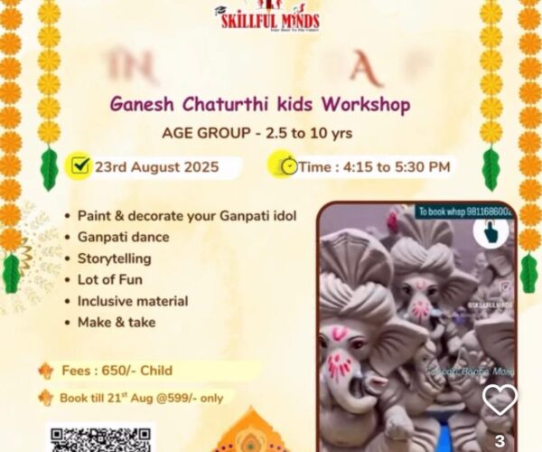 Skillful Minds Ganesh Chaturthi Workshop for Kids in Punjabi Bagh West Delhi