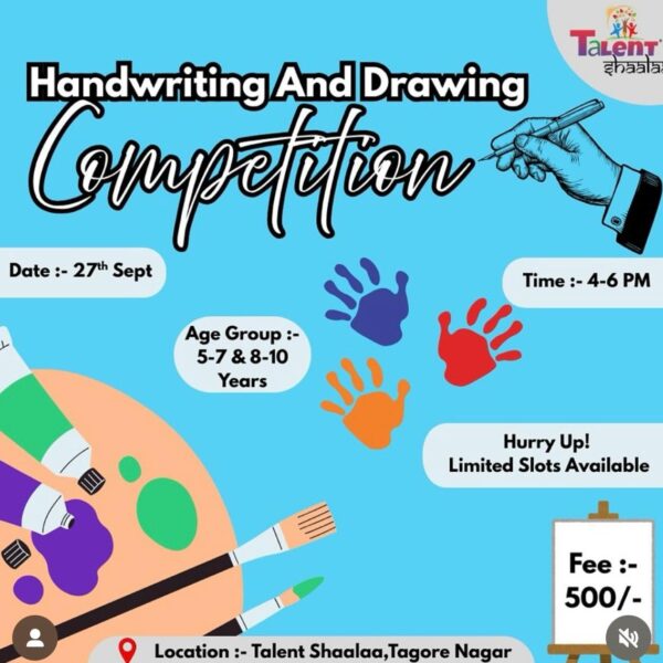 Talent Shaalaa Handwriting and Drawing Competition for Kids in Tagore Garden
