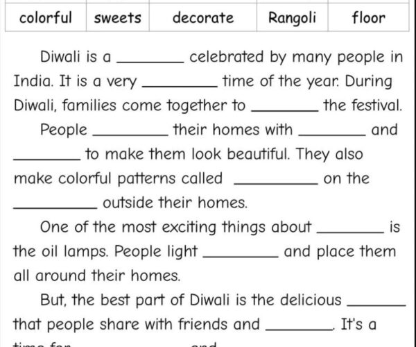 Diwali Worksheet for Kids