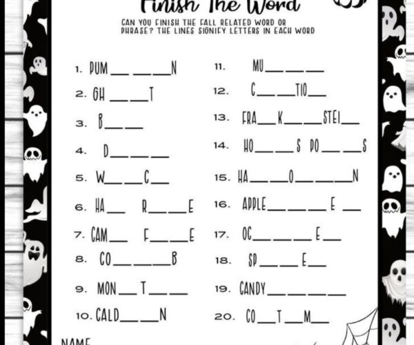 Halloween Worksheet for Kids