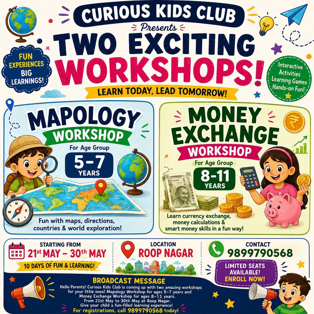 Curious kids club summer camp in Roop Nagar North Delhi