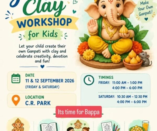 Curious Minds Ganesh Chaturthi Clay Workshop for kids in Chittaranjan Park South Delhi