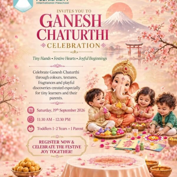 Fuji Infinity International Pre school Ganesh Chaturthi Workshop for kids in Sector 62 Gurgaon