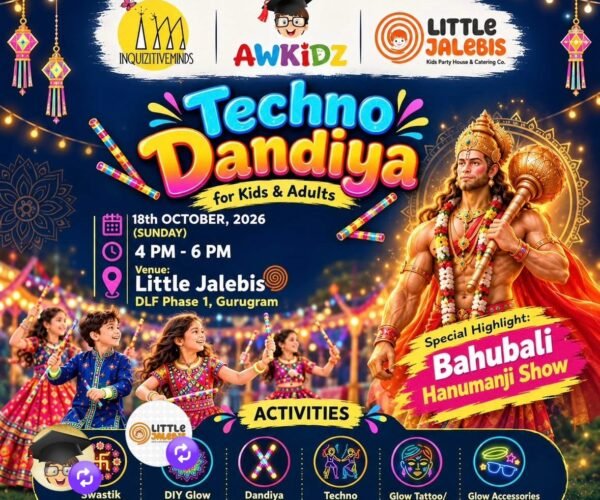 Techno Dandiya for Kids and Adults in DLF Phase 1 Gurgaon