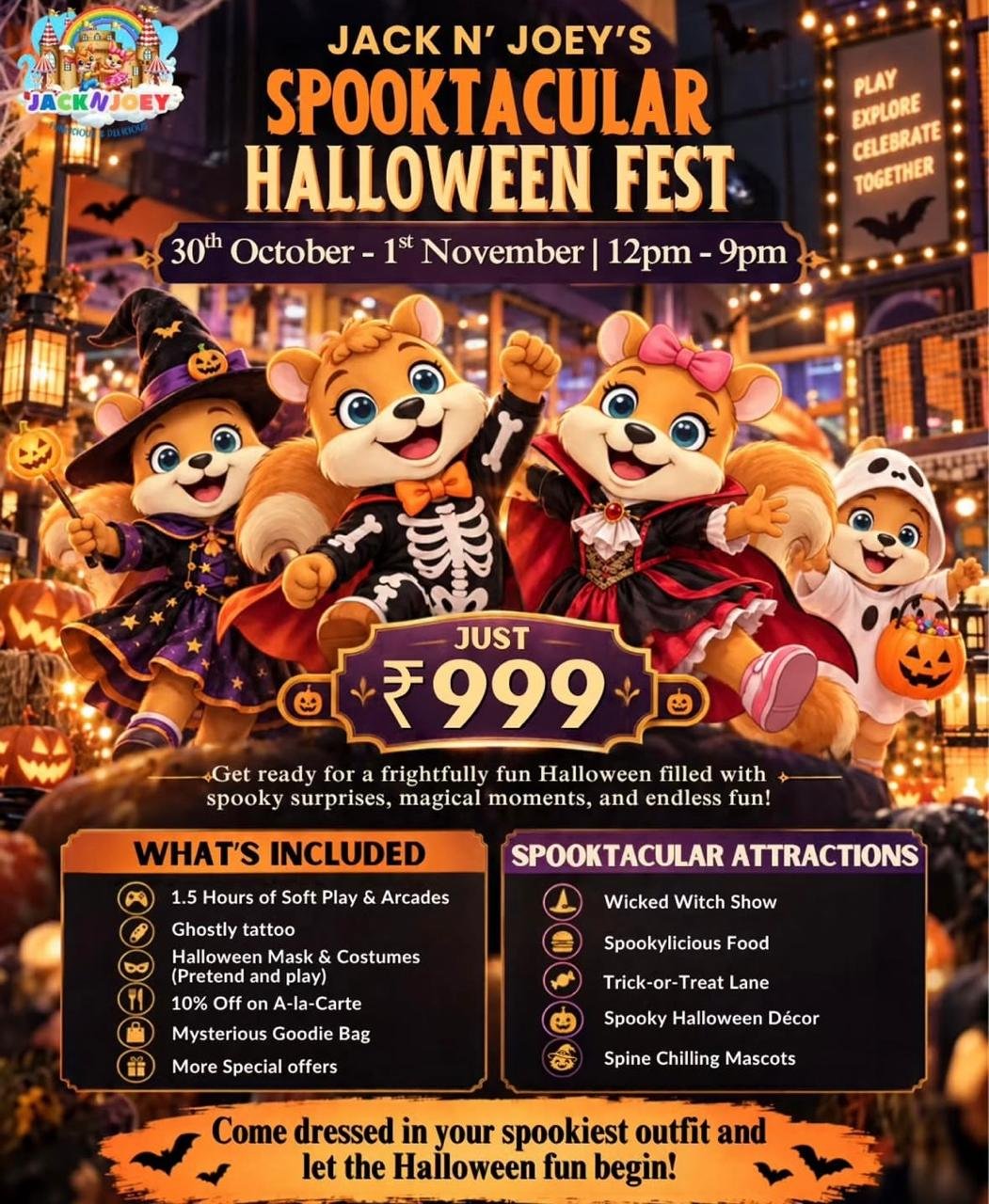Jack n Joe Spooktacular Halloween Fest Events for Kids in Ashok Vihar Phase 2 North Delhi